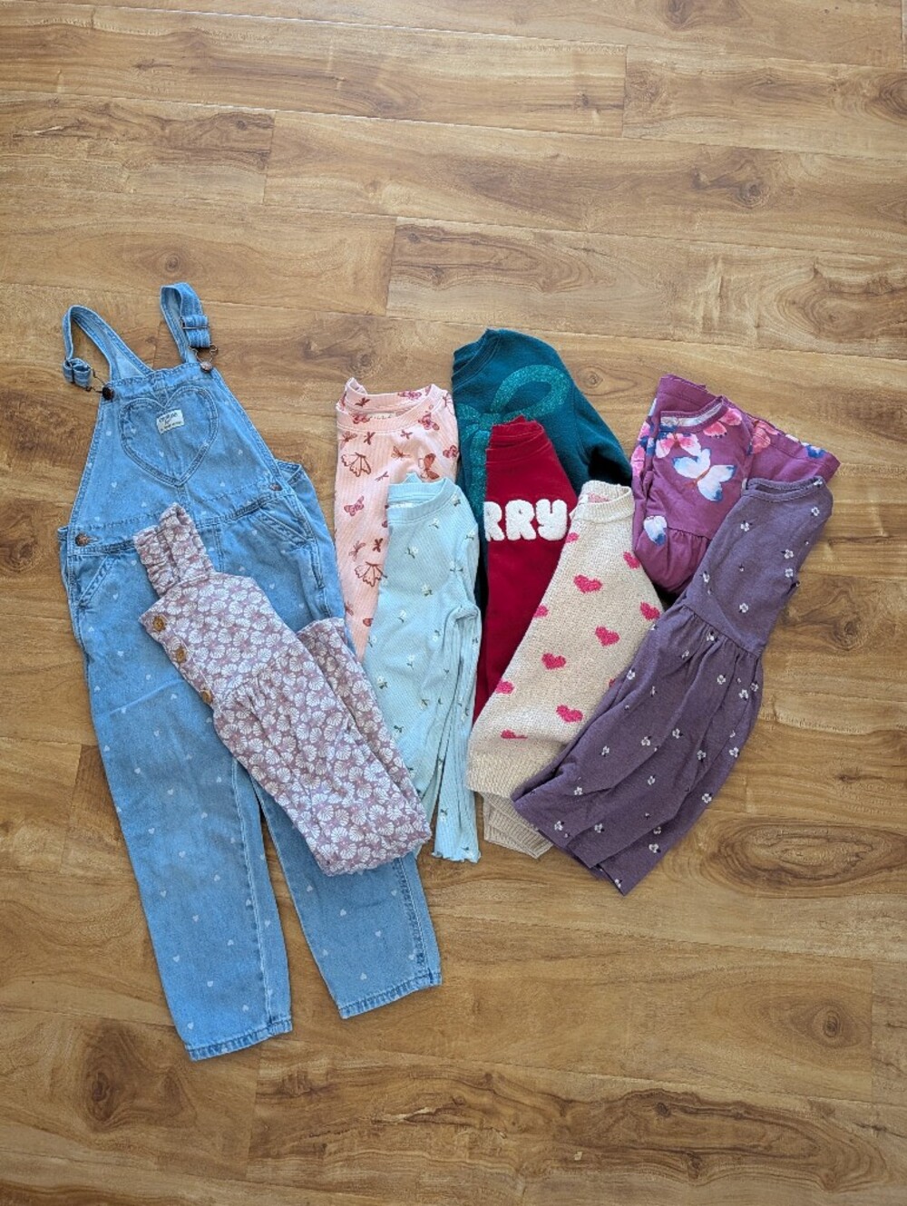Lot of 9 Toddler Girl 5T Fall/Winter Clothes Holiday Sweaters Oshkosh Carter's